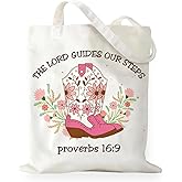 RNYJJ Christian Canvas Tote Bag Inspirational Religious Gift for Girl, Double-Sided Print Bags