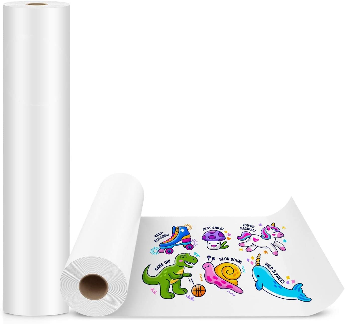 2-Piece White Craft Paper Roll,17.32 inchesx 32.81 feet（ 44 cm x 10 m）, Ideal for Easel, Bulletin Board, Wall Art, Gift Wrap