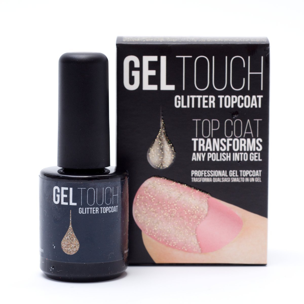 Gel Touch Finish Top Coat Gel, Gold Glitter 8 ml Amazon.co.uk Beauty