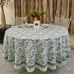 Ridhi Sage and Russian Green 100% Cotton Round 60