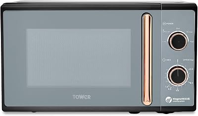 Tower Cavaletto Microwave 800W 20L 5 Power Levels Black & Rose Gold T24038RG