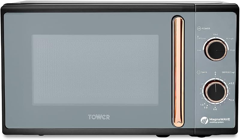 Tower Cavaletto Microwave 800W 20L 5 Power Levels Black & Rose Gold T24038RG