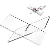 Peohud Acrylic Book Stand Large, Open Book Display Stand Holder, Clear Large Open Reading Stand for Cookbook, Magazines, Text
