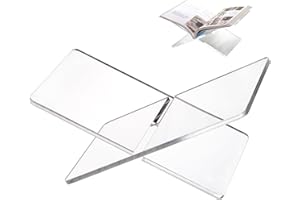 Peohud Acrylic Book Stand Large, Open Book Display Stand Holder, Clear Large Open Reading Stand for Cookbook, Magazines, Text