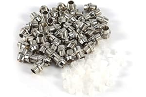 PERPERCY Panel Mount LED Holder, 5mm Light Emitting Diode LED Bezel Holder Panel Display for Mount Panel Display Socket Base Diode Lighting, 50 pcs Silver Color Thread Mount Size 8mm