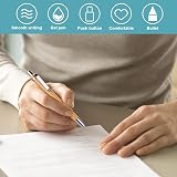 OSDUE Bamboo Ballpoint Pens 20 Pcs Retractable 1.0mm Black Ink Gift Set view 3