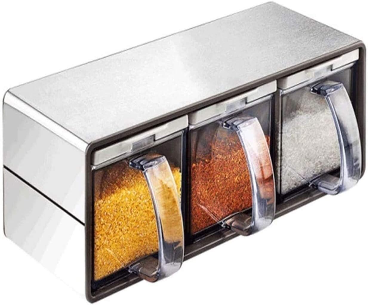 Portable seasoning bottle Stainless Steel Seasoning Box Storage