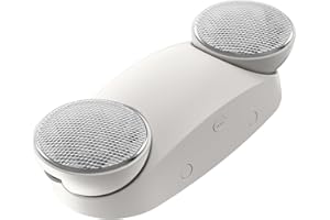 EXITLUX 1 Pack White LED Emergency Lights with Battery Backup, Two Head Adjustable Emergency Lighting Fixtures-Fireproof Materials-Emergency Lighting Fixture/Emergency Light Home.