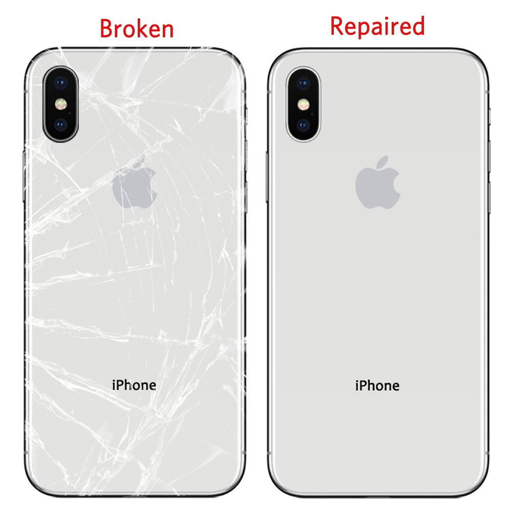 Silver CrazyFire Compatible iPhone X Rear Back Glass Cover Battery Door Replacement with Silver CrazyFire Compatible iPhone X Rear Back Glass Cover Battery Door Replacement with