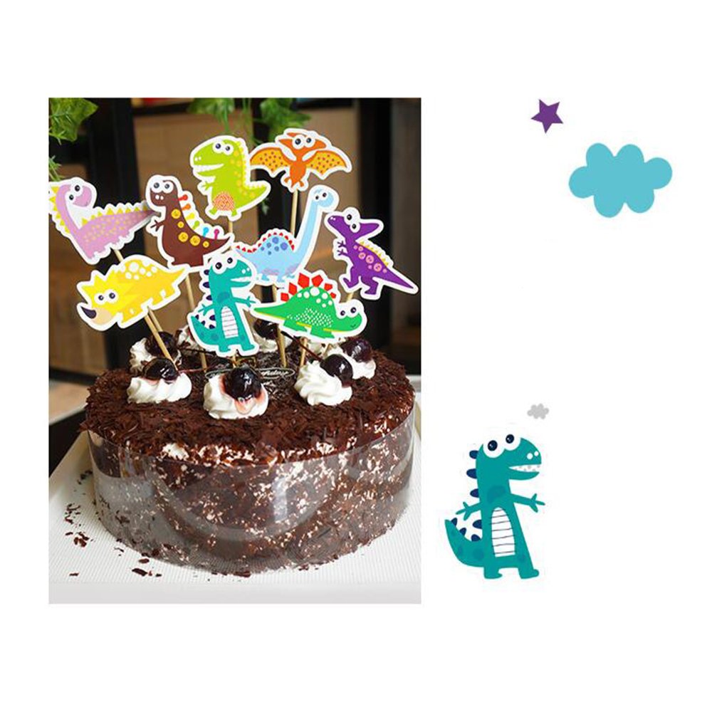 MZCH Dinosaur CupCake Topper Cake Toppers for Baby Shower Kid Birthday Party Cake Decorating Supplies, 27 Pack