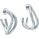 Ted Baker London Wayva Jewelled Wave Large Hoop Earrings for Women