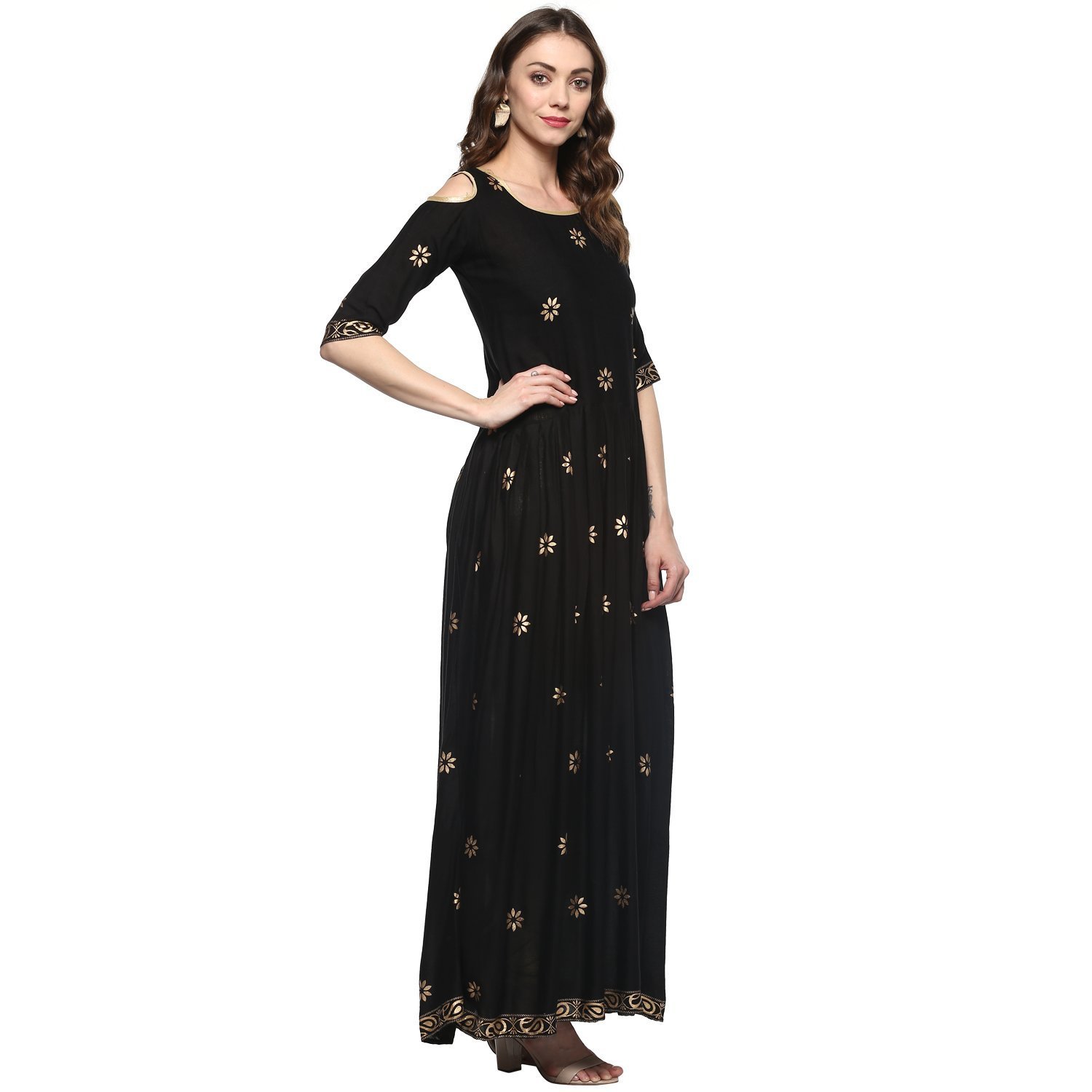 eyesonme women's rayon anarkali gown