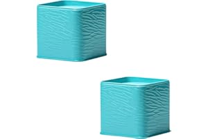 HAN SHENG 2 Pcs Decorative Square Tea Tin Tea Storage Containers Loose Tea Storage Coffee Tins Food Storage Container for Tea Coffee Herb Candy Chocolate Sugar Spices (Light Blue)