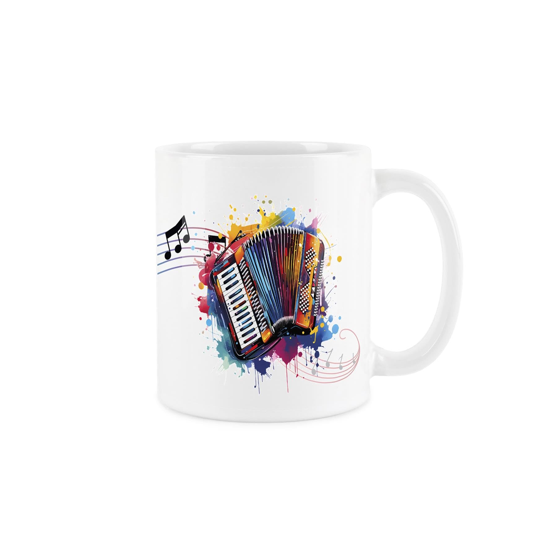 Purely Home Accordion Mug - Colourful Musical Aerophone Instrument Abstract White Tea Coffee Gift Present Mug