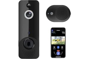 Guggre Smart Video Doorbell Camera Wireless with Chime, AI Human Detection, Night Vision, 2.4GHz Wi-Fi Support, Cloud Storage, Instant Alert, Indoor/Outdoor Surveillance