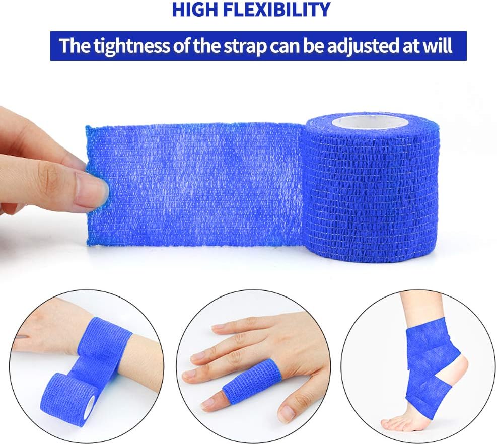 Homo Trends 8 Rolls of Cohesive Bandages Self Adhesive Bandages Tape Elastic Bandage Pet Vet Wrap Sports Tape for Finger Wrist Knee,Ankle Leg and Sports Protection - Image 3