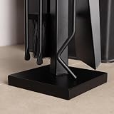 CHARLES BENTLEY Fireside Companion Set Coco Brush Black Matte Iron Tool Stand view 2