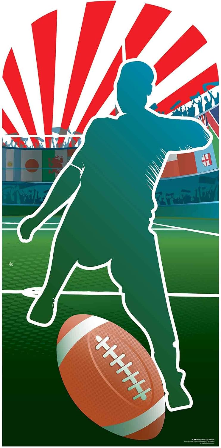 STAR CUTOUTS SC1441 Rugby World Stand-In Cardboard Cutout - 185cm Sports Fan Photo Prop for Events Shows & Parties