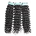 Aatifa Lace Rosa Brazilian Virgin Hair Deep Wave 3 Bundles 100% Unprocessed Natural Color Can Be Dyed and Bleached, (22/24/26 Inch)