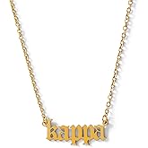 Sorority Shop Kappa Kappa Gamma Necklace — KKG Old English Font Design, 18K Gold Plated, Kappa Kappa Gamma Gifts for Women