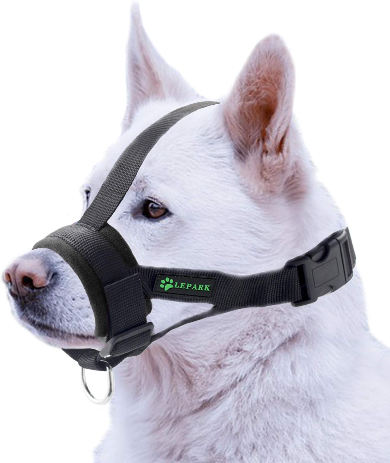 ILEPARK Soft Dog Muzzle Nylon Adjustable to Prevent from Biting, Barking and Chewing, Training Pets(S,Black)