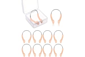 Pelopy 10 Pieces Silicone Nose Plugs Swimming Nose Clips Training Swimmer Protector with Steel for Adults Competition Using(Adult Size)