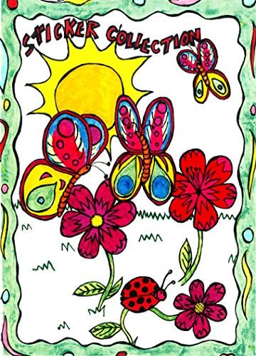 Butterflies & Flowers 5x7" Sticker Collecting Album, Re-usable Pages, Made in USA