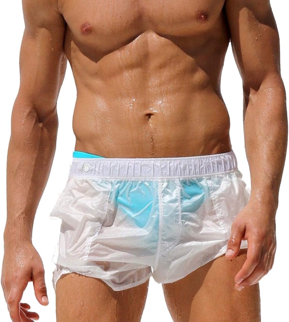 Aiweijia Men's Quick Dry Swim Trunks Unlined Full Beach Shorts