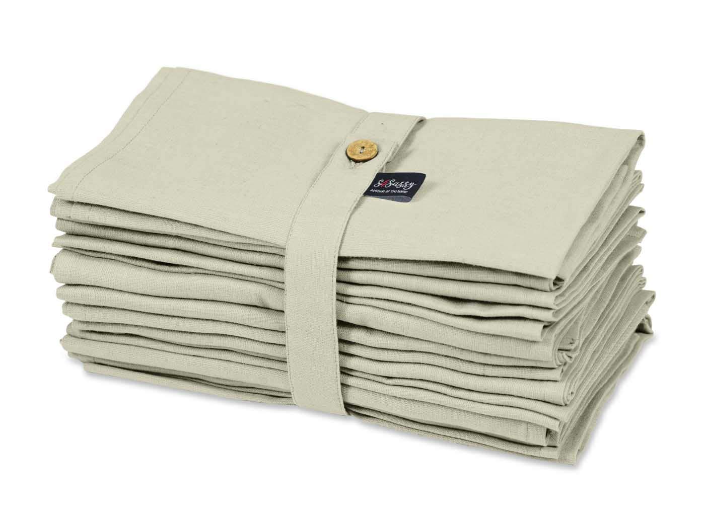 S4Sassy White Solid Home Decor 12 Pcs Solid Napkin Basic Everyday Use Table Linen Dinning Set