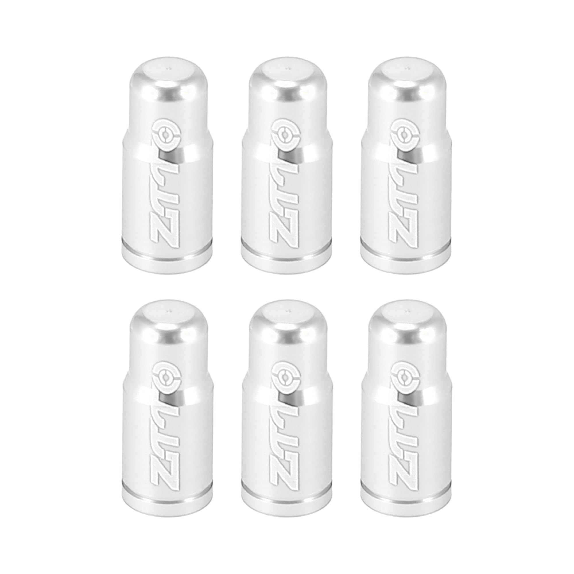 X AUTOHAUX 6pcs Tire Valve Caps Dust Covers for Bicycle Road Bike Silver Tone