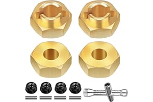 CrazyHobby Brass Wheel Hex Hubs 7mm and Locknuts for Axial SCX24 1/24 RC Crawler Upgrades Parts