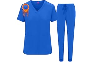 M&M SCRUBS Women's Essential Jogger Scrub Set Nursing Uniform Clearance Cool Stretch Scrub Top and Pant Workwear