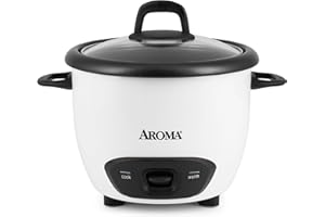 Aroma Housewares 6-Cup (Cooked) (3-Cup UNCOOKED) Pot-Style Rice Cooker (ARC-743G) , White
