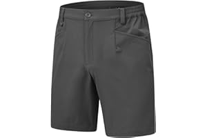 Rdruko Men's Stretch Golf Shorts 7 '' Dress Casual Quick Dry Elastic Waist Lightweight Flat Front Work Shorts