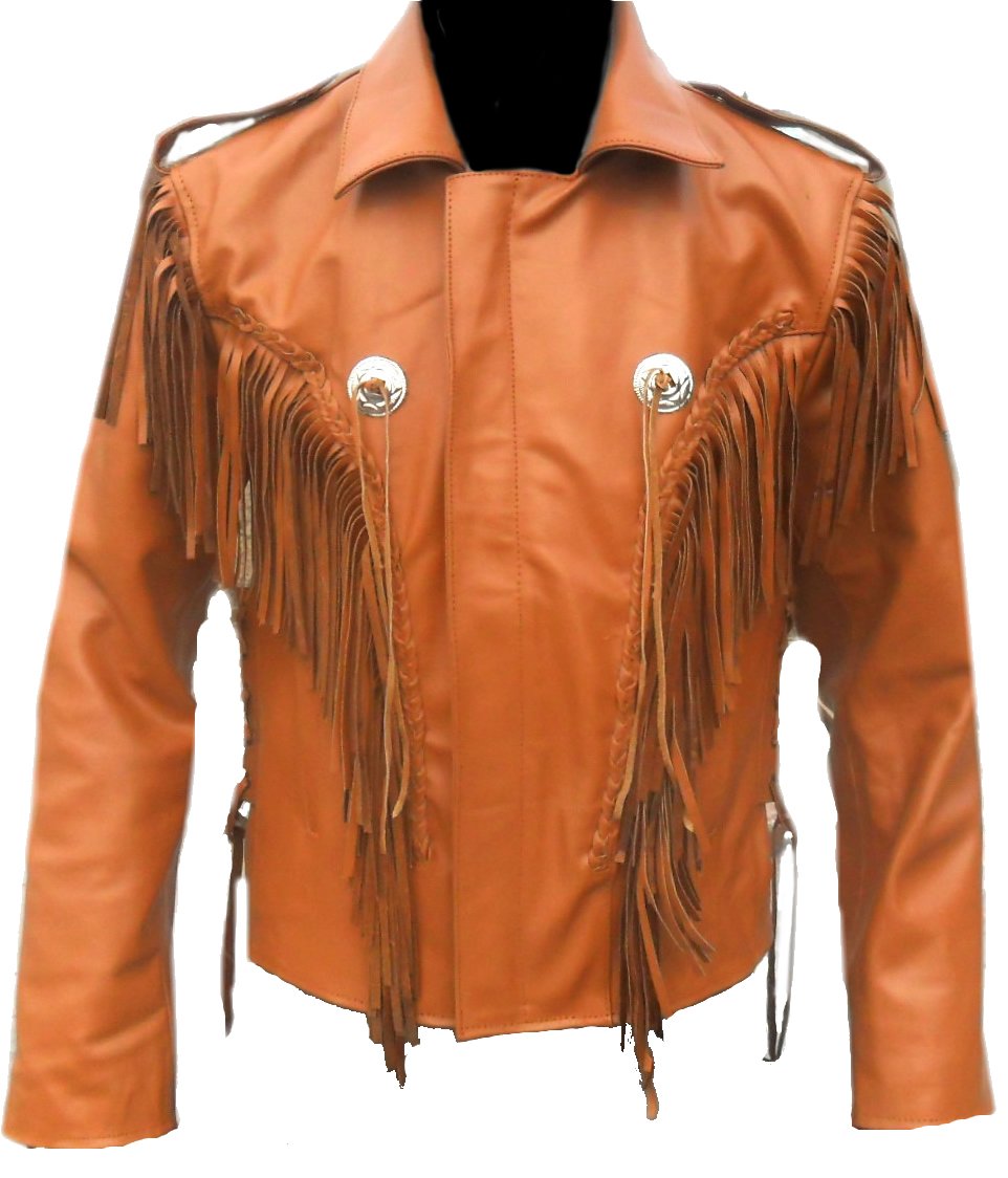 Western Indian Real Leather Cowboy Jacket, Xs-7xl
