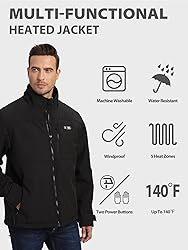 PTAHDUS Men's Heated Jacket Soft Shell with Hand