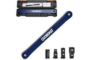 coobeast Offset Extension Wrench Impact Ready Socket Wrench Extender Tool with Versatile 1/4", 3/8", and 1/2" Square Drive Adapters, Universal Extensions Wrench for Small Place