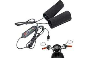Heated Grips for Motorcycle - USB-Powered 3 Temp Warmer,Adjustable Portable Handle Bar Grips - for Outdoor Biking Riding Tour