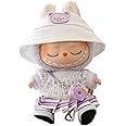 Doll Clothes Compatible with 15cm & 17cm Labubu (No Doll Included), Fashion Doll Dress Outfit Set 5 Pieces Suitable for La bubu Accessories, Dress Up Hats Clothes for Labubu Doll Purple