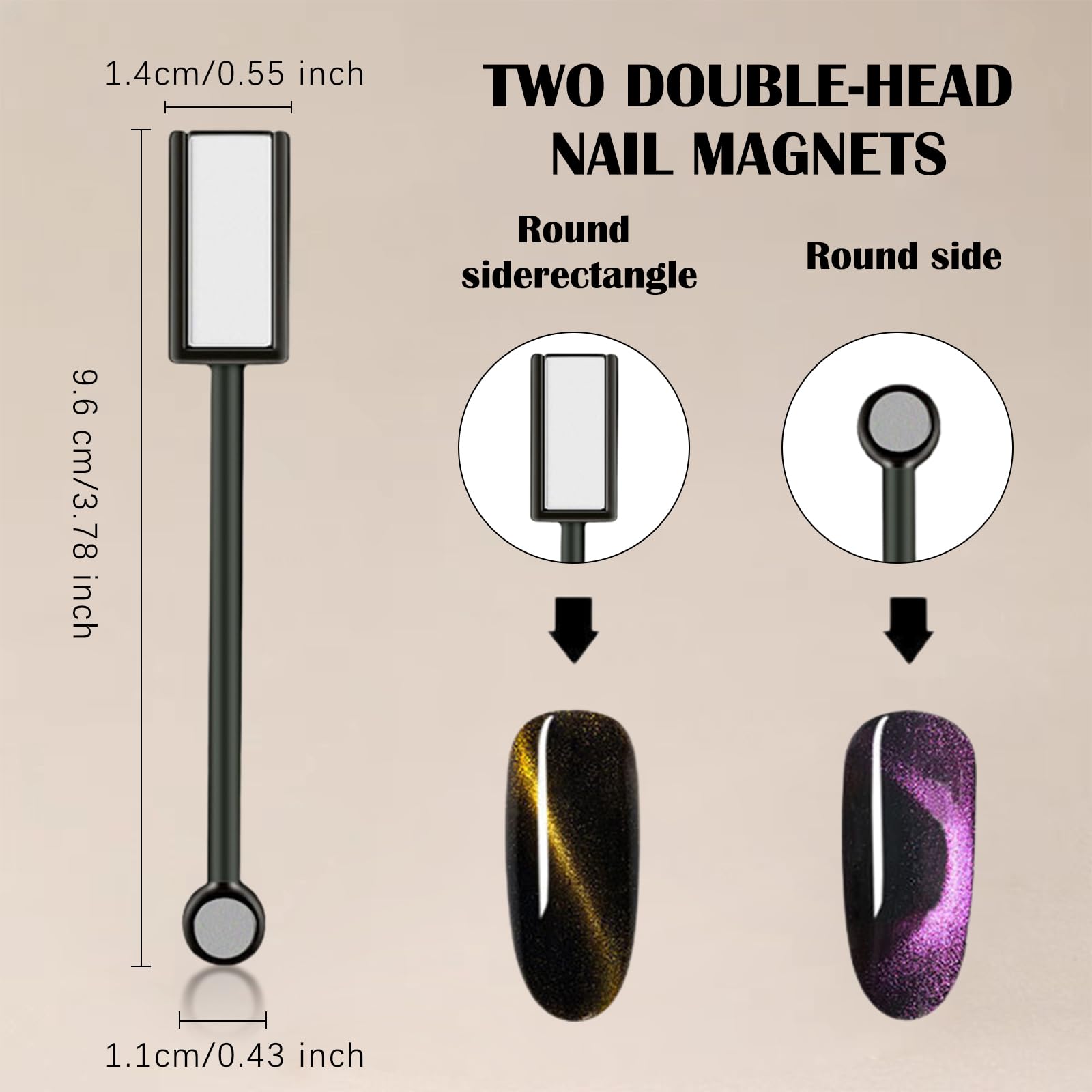 TECHPLUS Cat Eye Magnet for Nails ,2024 New Double-Head Stick Nail Magnet Art DIY ,for Studio and Salon - Image 6