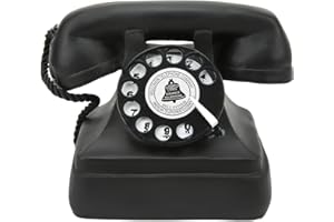 CDQL Vintage Rotary Telephone Model - 6.3in Realistic Resin Old Fashioned Desk Corded Phones - Landline Classic Telephone Orn