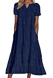 chouyatou Women Summer Ruffle Hem Floral Lace