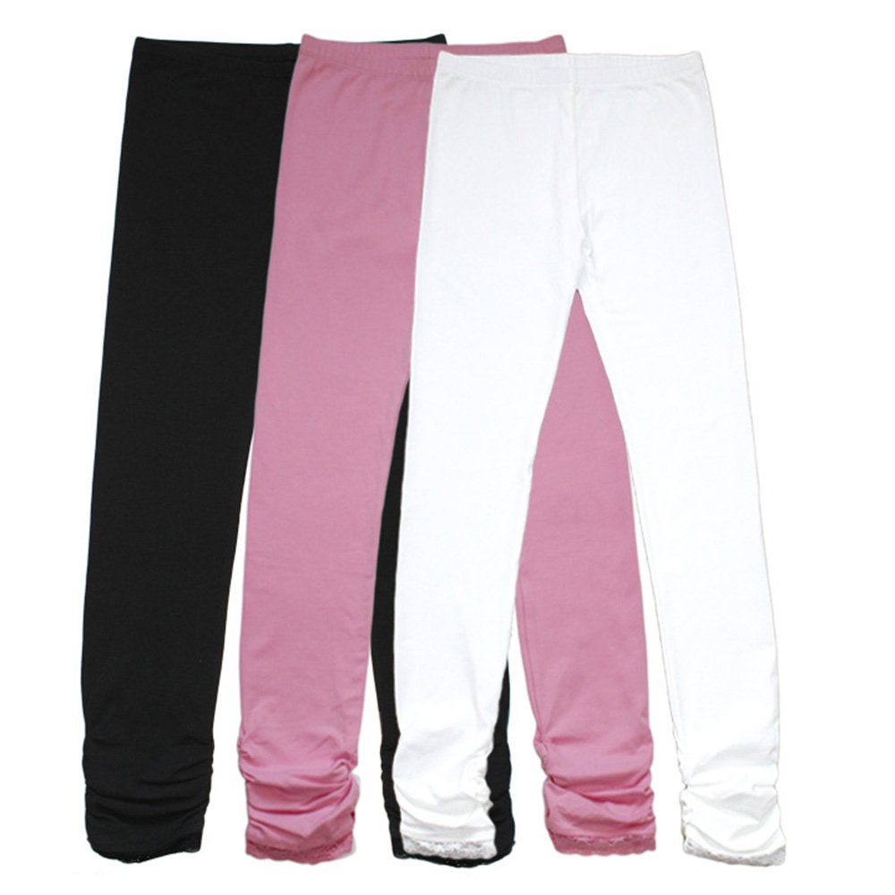 Bienzoe Girls Cotton Stretchy Leggings: Breathable