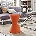 Modway Haste Contemporary Modern Hourglass Accent Stool in Orange