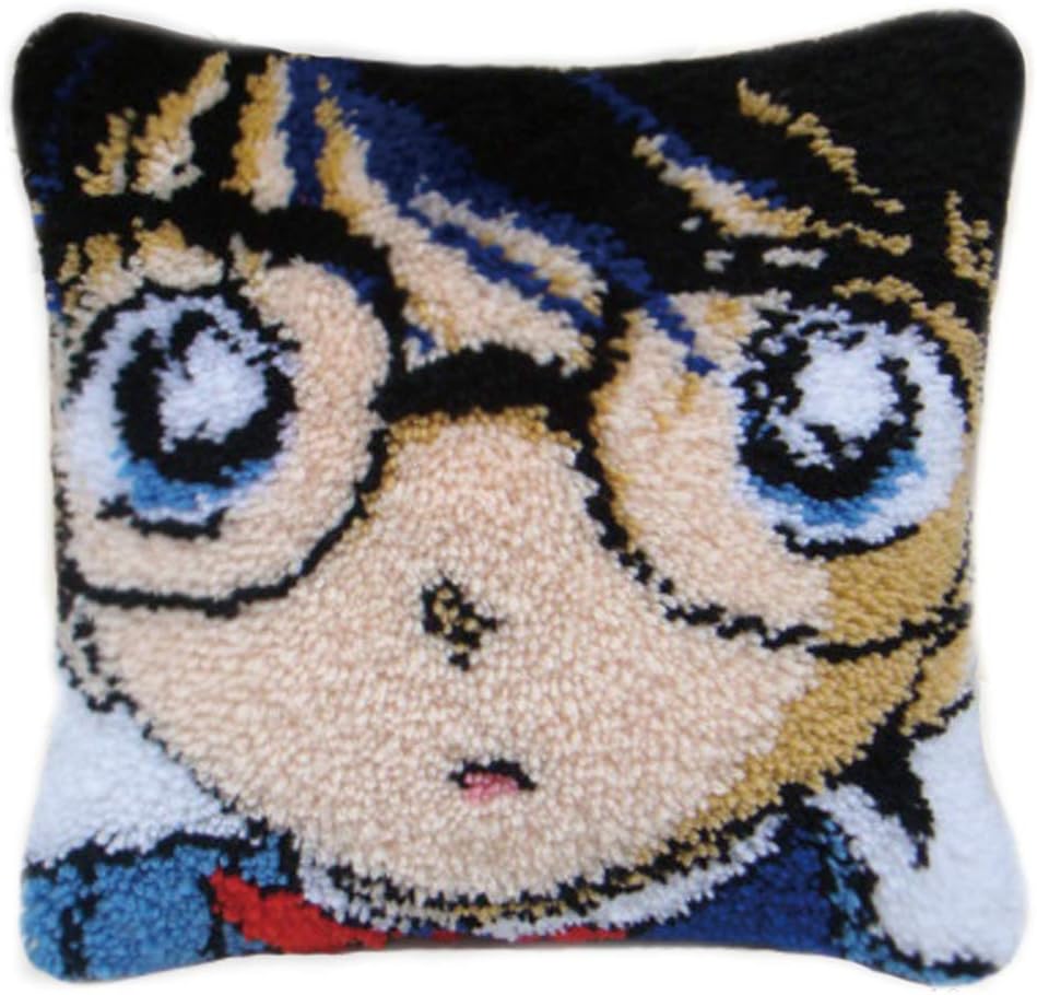 DIY Cushion Carpet Mat Latch Hook Rug Kits Cover Hand Craft Embroidery Pillowcase Crocheting Handmade Caron Yarn Baby Kids Parents Gift