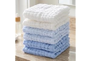 6pcs Cotton Washcloths,12x12 Inch Soft Face Cloths & Bath Towels,Absorbent Gentle Washcloths for Facial Wash