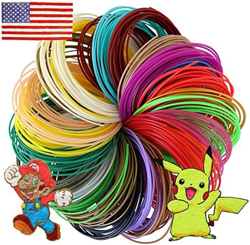 3D Pen Filament Refills (PLA, 16 Colors, 20 Feet Each) Premium Flexible Non-Toxic Printer Pen Assorted Plastic Refills, Includes 4 Glow in the Dark, 4 Fluorescent and 8 Basic Colors by GoodTime Toys