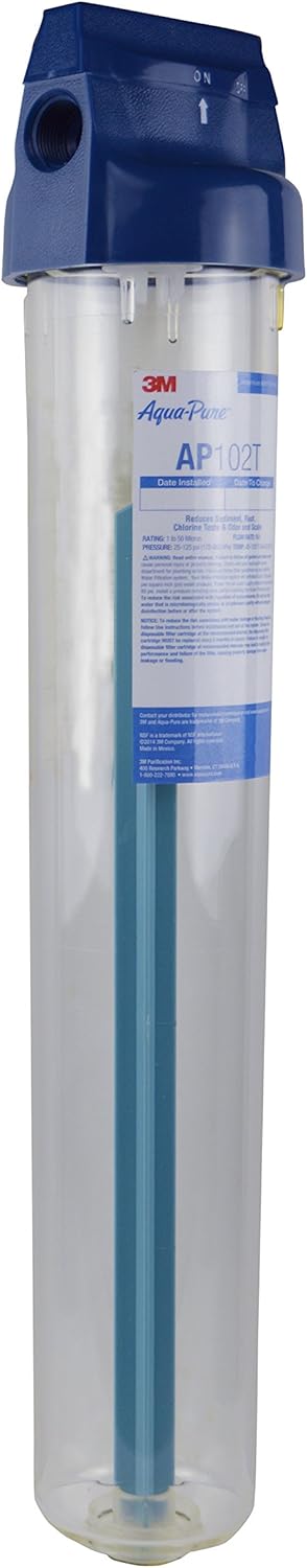 3M Aqua-Pure Whole House Standard Diameter Water Filter Transparent Plastic Housing AP102T, 5530008