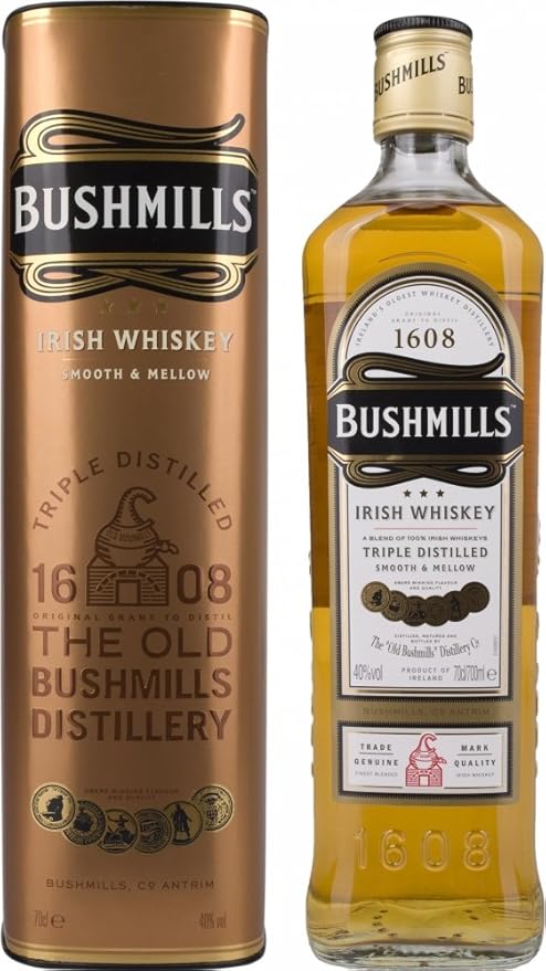 Bushmills Smooth Mellow Irish Triple Distilled Mit Geschenkverpackung Whisky 1 X 0 7 L Amazon De Bier Wein Spirituosen