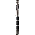 Hongdian D5X Fountain Pen Black Pen Fine Nib, Qin Dynasty Retro Chinese Totem Engraving Smooth Writing Pen with Converter and Pen Box Set